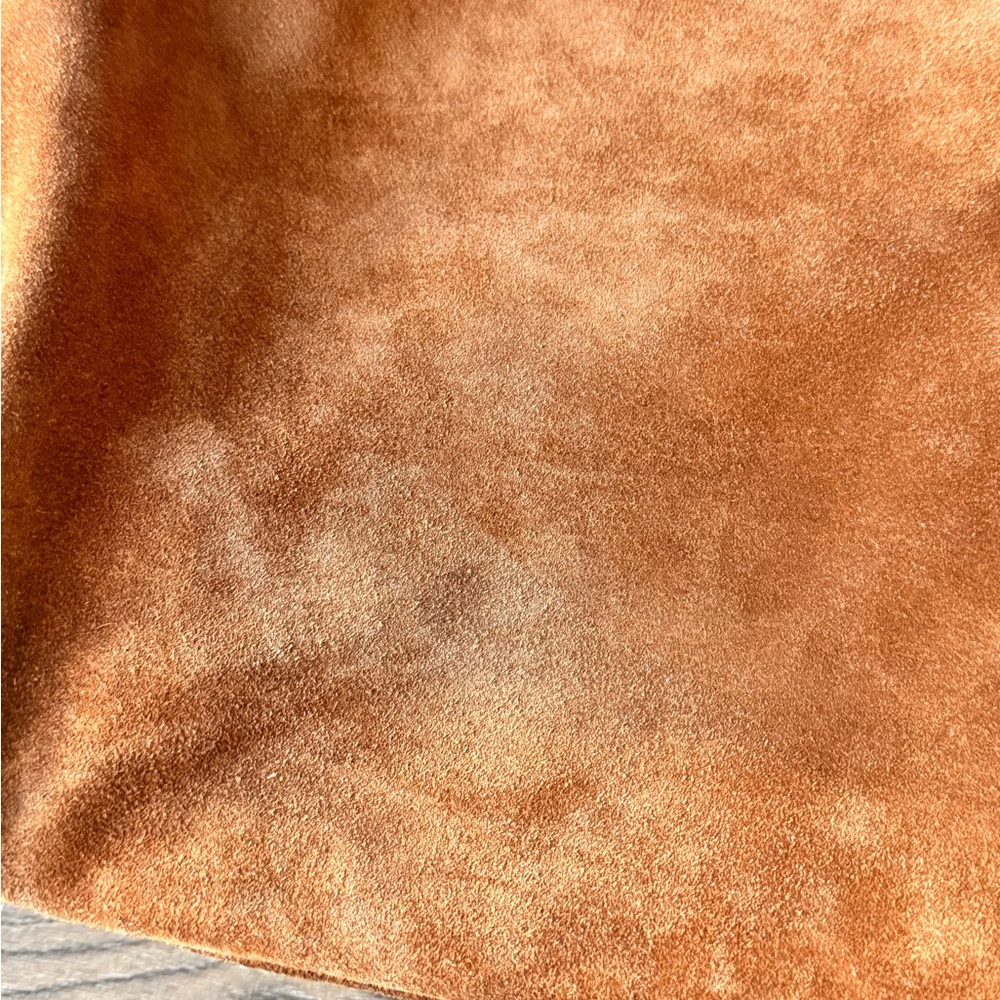 Dooney & Bourke Cognac Suede Shoulder Bag with Leather Trim - Picture 3 of 7